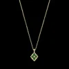 Buccellati OPERA TULLE GOLD PENDANT WITH GREEN ENAMEL BACKGROUND AND LOGO