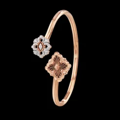 Buccellati OPERA TULLE PINK AND WHITE GOLD BRACELET WITH ONYX