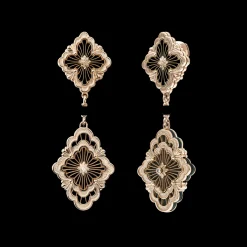 Buccellati OPERA TULLE PINK GOLD DOUBLE LAYERED PENDANT EARRINGS