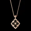 Buccellati OPERA TULLE PINK GOLD PENDANT WITH ONYX