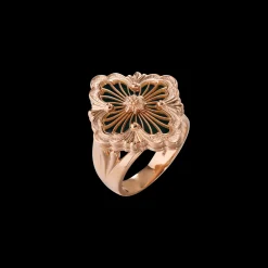Buccellati OPERA TULLE PINK GOLD RING WITH ONYX
