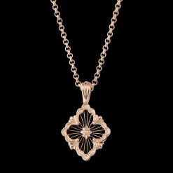 Buccellati OPERA TULLE PINK GOLD SET PENDANT WITH ONYX