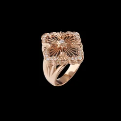 Buccellati OPERA TULLE PINK GOLD SET RING WITH ONYX