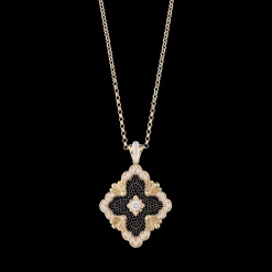 Buccellati OPERA TULLE YELLOW AND WHITE GOLD MAXI PENDANT