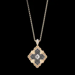 Buccellati OPERA TULLE YELLOW AND WHITE GOLD MAXI PENDANT