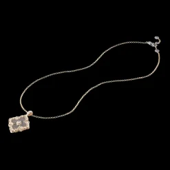 Buccellati OPERA TULLE YELLOW AND WHITE GOLD MAXI PENDANT WITH DIAMONDS