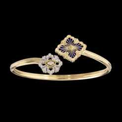 Buccellati OPERA TULLE YELLOW AND WHITE GOLD BRACELET WITH BLUE ELEMENT