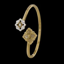 Buccellati OPERA TULLE YELLOW AND WHITE GOLD BRACELET WITH MOTHER OF PEARL