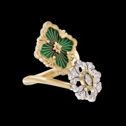 Buccellati OPERA TULLE YELLOW AND WHITE GOLD RING