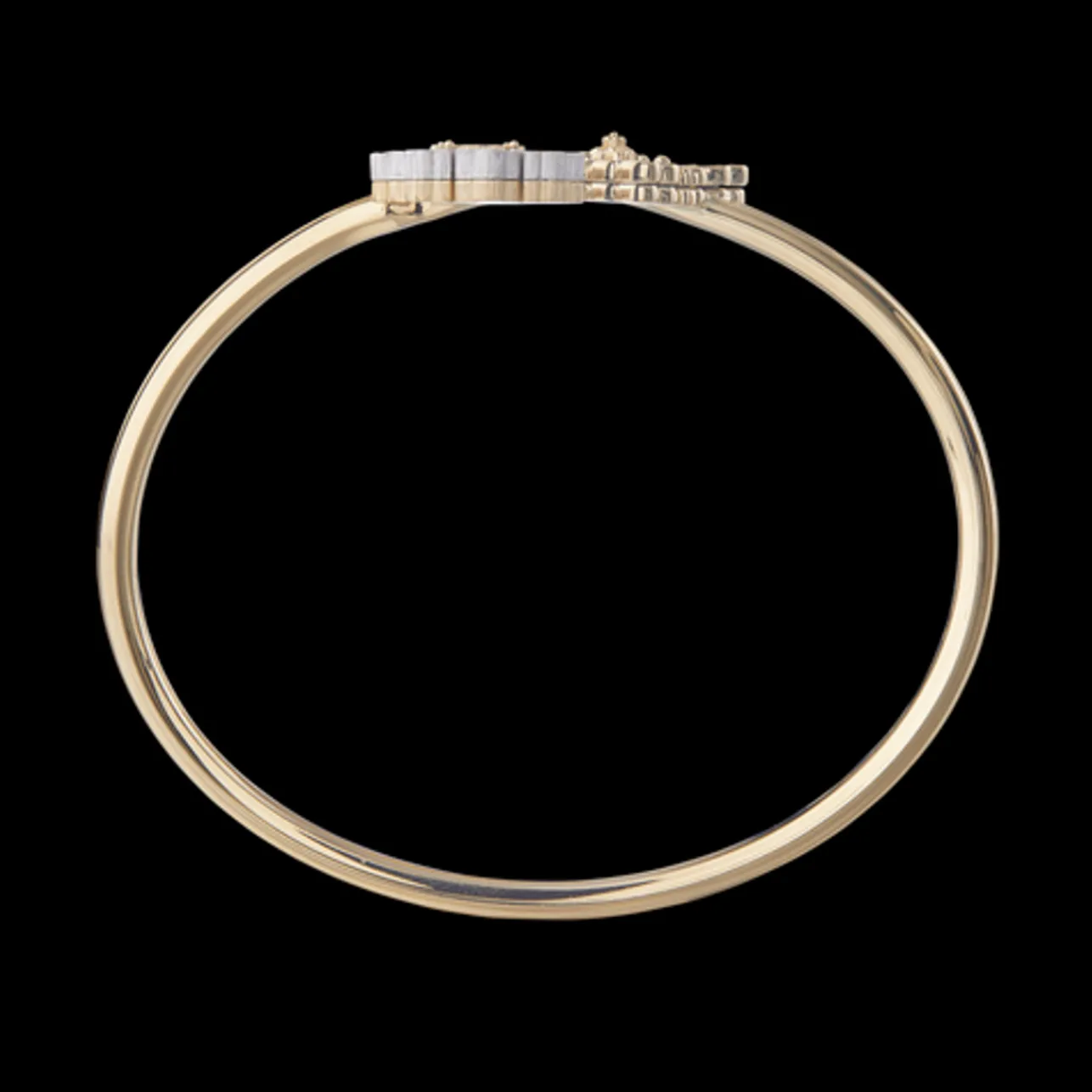 Buccellati OPERA TULLE YELLOW AND WHITE GOLD SET BRACELET WITH ONYX
