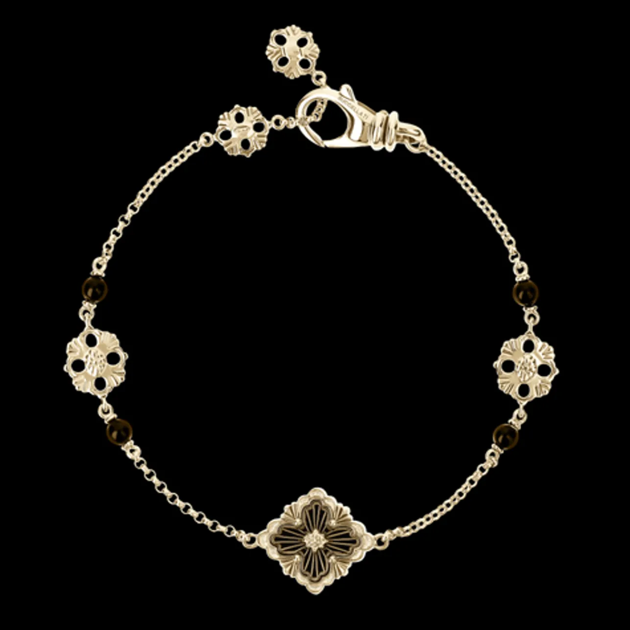 Buccellati OPERA TULLE YELLOW GOLD BRACELET WITH ONYX LOGO