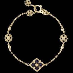 Buccellati OPERA TULLE YELLOW GOLD BRACELET WITH BLUE ENAMELED ELEMENT