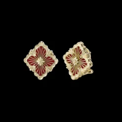 Buccellati OPERA TULLE YELLOW GOLD BUTTON EARRINGS
