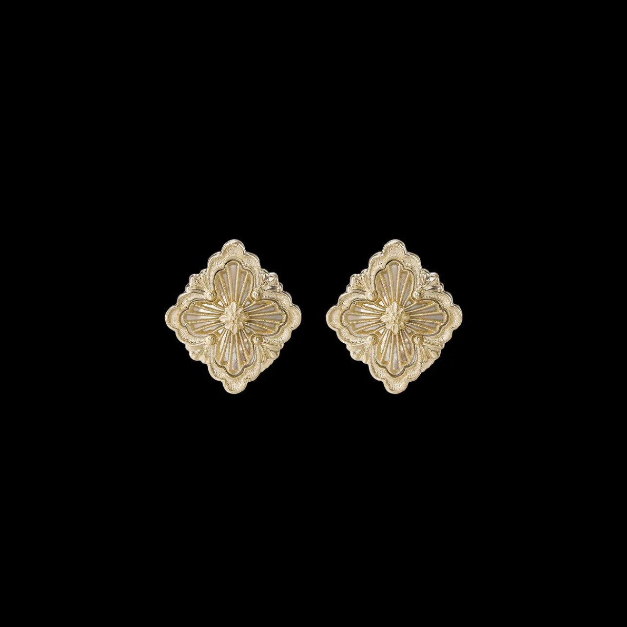 Buccellati OPERA TULLE YELLOW GOLD EARRINGS WITH MOTHER OF PEARL