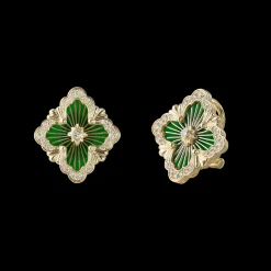 Buccellati OPERA TULLE YELLOW GOLD EARRINGS WITH LOGO