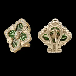 Buccellati OPERA TULLE YELLOW GOLD EARRINGS WITH LOGO