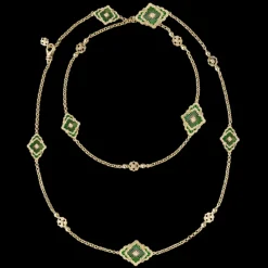 Buccellati OPERA TULLE YELLOW GOLD NECKLACE WITH ROUND DIAMONDS