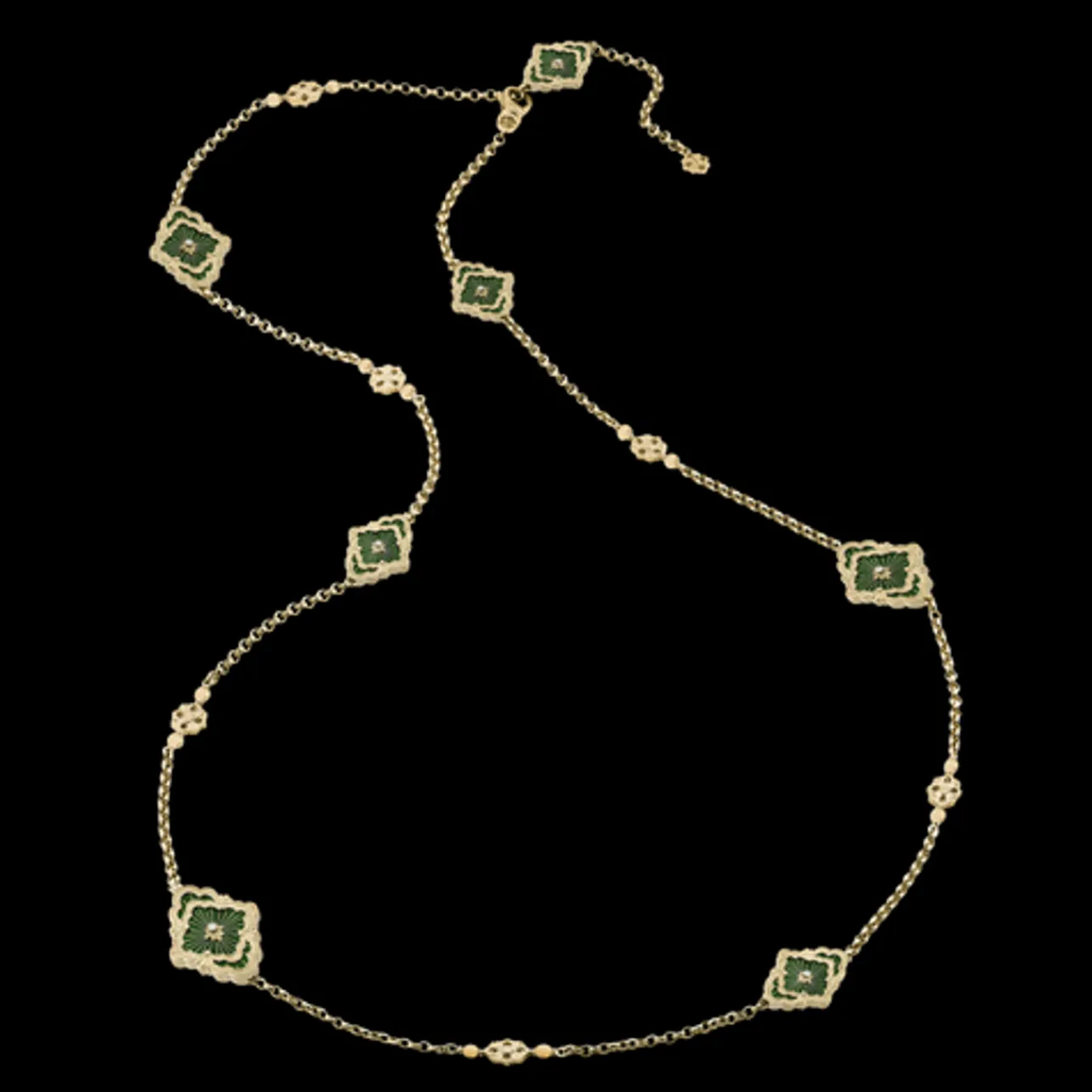 Buccellati OPERA TULLE YELLOW GOLD NECKLACE WITH ROUND DIAMONDS