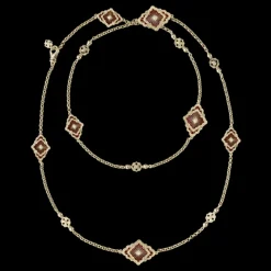 Buccellati OPERA TULLE YELLOW GOLD NECKLACE WITH 7 DOUBLE LAYERED LOGOS