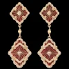Buccellati OPERA TULLE YELLOW GOLD PENDANT EARRINGS WITH DOUBLE LAYERED LOGO