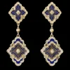 Buccellati OPERA TULLE YELLOW GOLD PENDANT EARRINGS WITH LOGO ELEMENT
