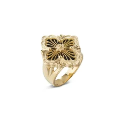Buccellati OPERA TULLE YELLOW GOLD RING WITH ONYX