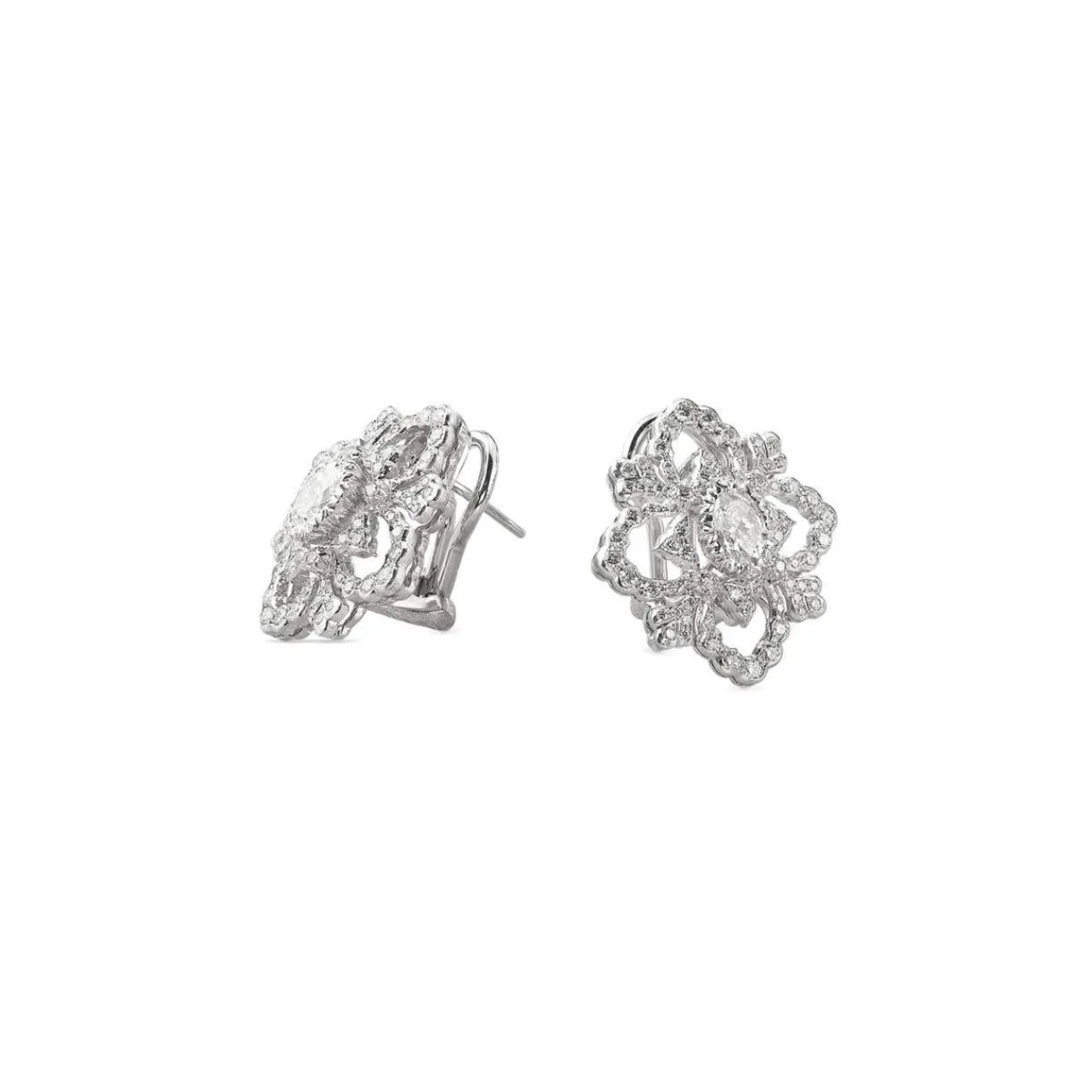 Buccellati OPERA WHITE GOLD HIGH JEWELLERY BUTTON EARRINGS