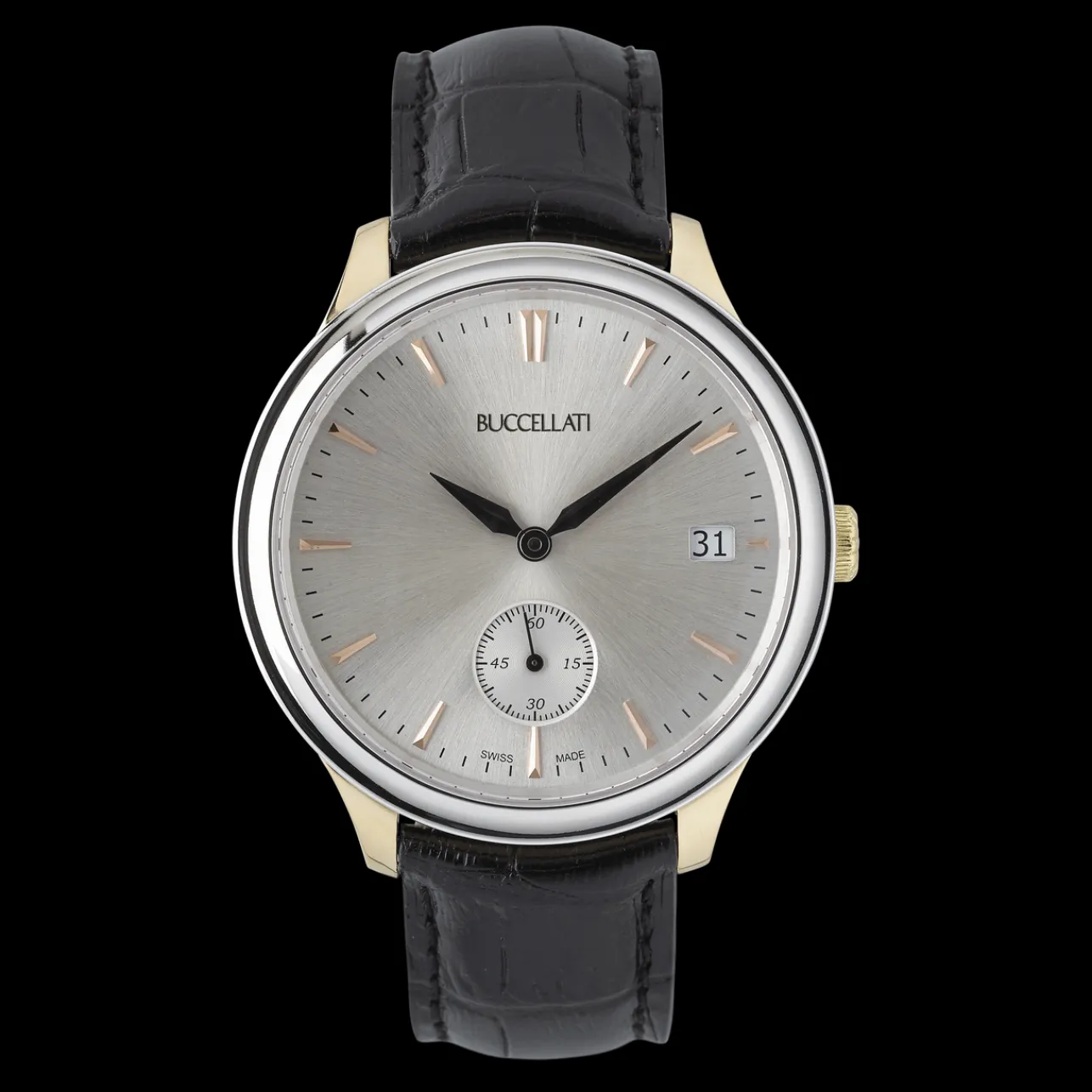Buccellati ORNATINO PINK AND WHITE GOLD LEATHER WATCH