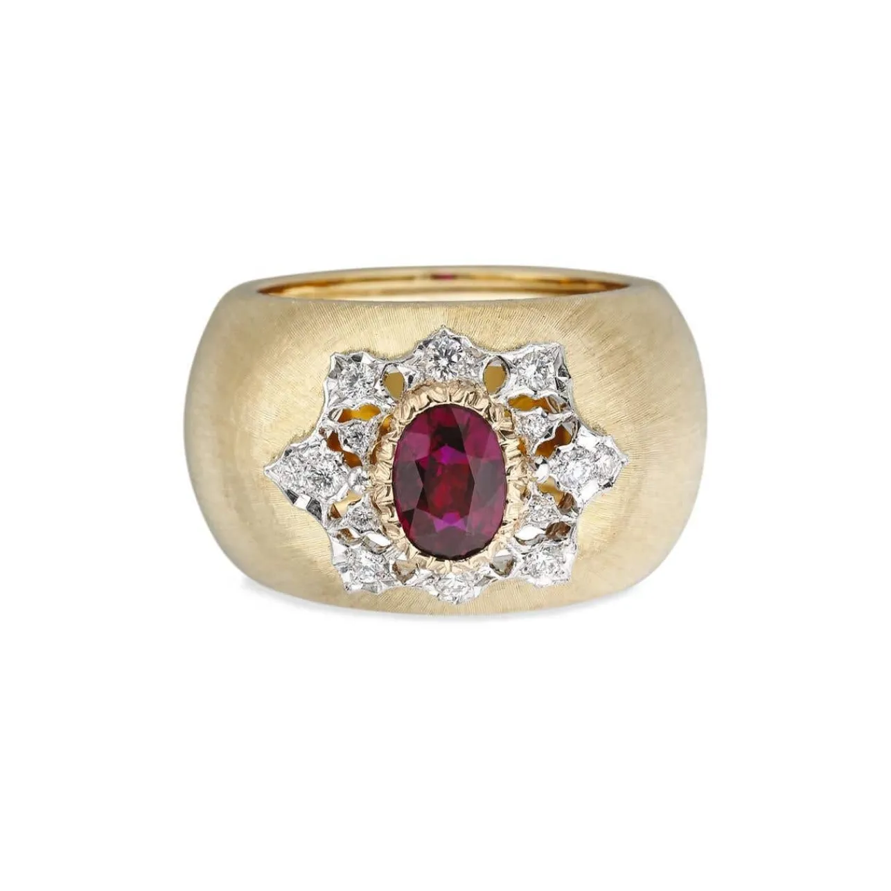 Buccellati PREMIUM BAND YELLOW WHITE AND PINK GOLD RING