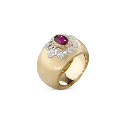 Buccellati PREMIUM BAND YELLOW WHITE AND PINK GOLD RING