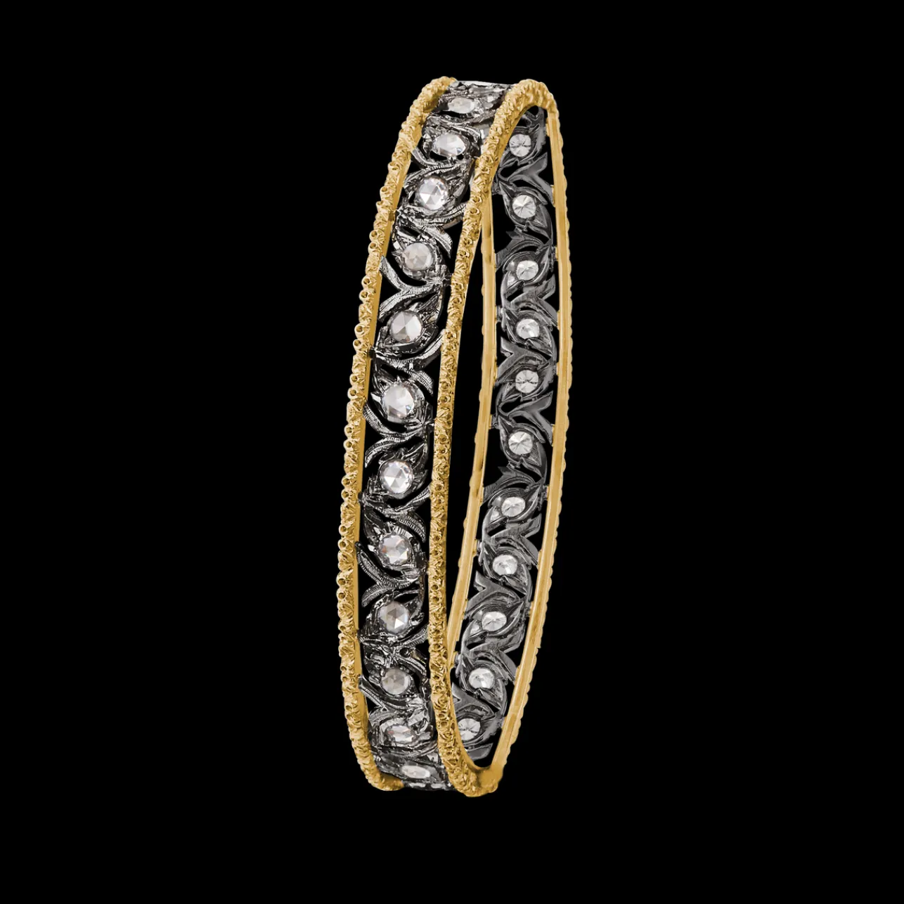Buccellati RAMAGE BRACELET IN WHITE AND YELLOW GOLD WITH DIAMONDS