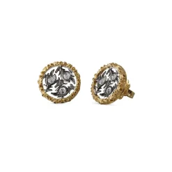 Buccellati RAMAGE WHITE AND YELLOW GOLD EARRINGS
