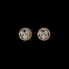 Buccellati RAMAGE WHITE AND YELLOW GOLD SMALL BUTTON EARRINGS