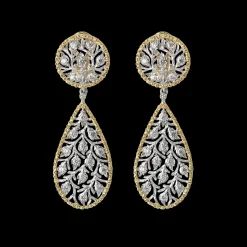 Buccellati RAMAGE WHITE AND YELLOW GOLD SET EARRINGS WITH DIAMONDS