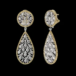 Buccellati RAMAGE WHITE AND YELLOW GOLD SET EARRINGS WITH DIAMONDS