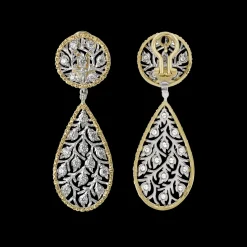 Buccellati RAMAGE WHITE AND YELLOW GOLD SET EARRINGS WITH DIAMONDS