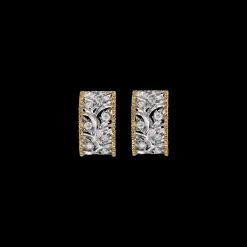 Buccellati RAMAGE WHITE AND YELLOW GOLD EARRINGS WITH DIAMONDS