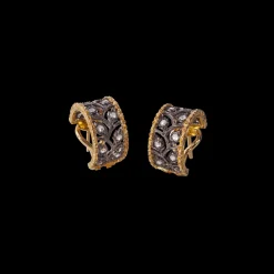 Buccellati RAMAGE YELLOW AND WHITE GOLD EARRINGS WITH DIAMONDS