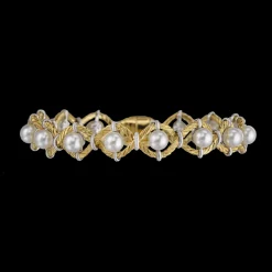 Buccellati RETE CON PERLE YELLOW AND WHITE GOLD BRACELET