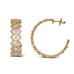 Buccellati ROMBI EARRINGS IN YELLOW AND WHITE GOLD WITH DIAMONDS