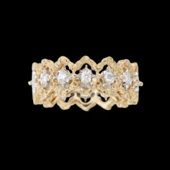 Buccellati ROMBI WHITE AND YELLOW GOLD SET ETERNELLE RING