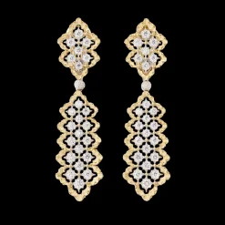 Buccellati ROMBI WHITE AND YELLOW GOLD SET EARRINGS WITH DIAMONDS