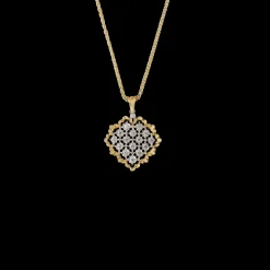 Buccellati ROMBI WHITE AND YELLOW GOLD PENDANT