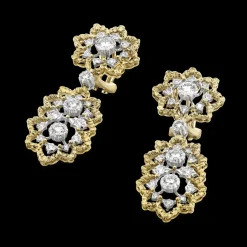 Buccellati ROMBI YELLOW AND WHITE GOLD EARRINGS
