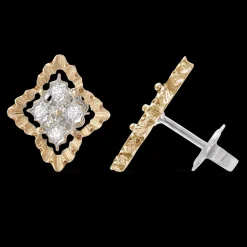 Buccellati ROMBI YELLOW AND WHITE GOLD EARRINGS