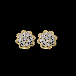 Buccellati ROMBI YELLOW AND WHITE GOLD EARRINGS WITH DIAMONDS