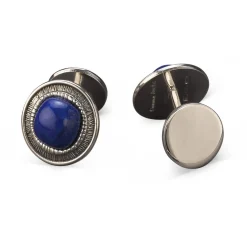 Buccellati ROUCHE SILVER CUFFLINKS WITH LAPIS
