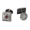 Buccellati ROUCHE SILVER CUFFLINKS WITH RUBIES