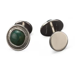 Buccellati ROUCHE SILVER CUFFLINKS WITH AGATE