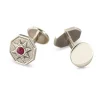 Buccellati SUN SILVER CUFFLINKS WITH RUBIES